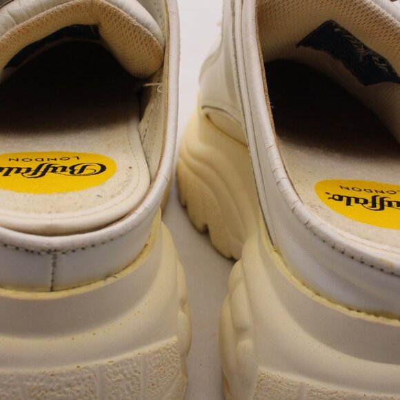 Buffalo London Women’s EU Size39 Classic Platform Mule White Leather Slip On - Picture 10 of 12